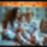 Cozy matching jammies for mother and child