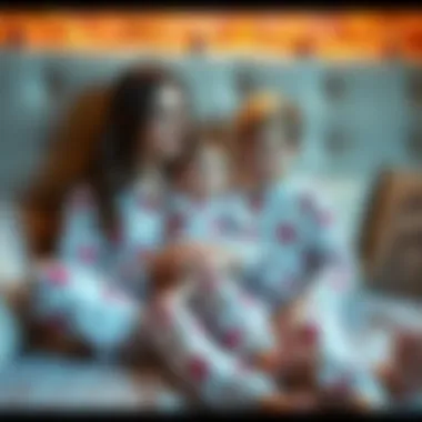 Cozy matching jammies for mother and child