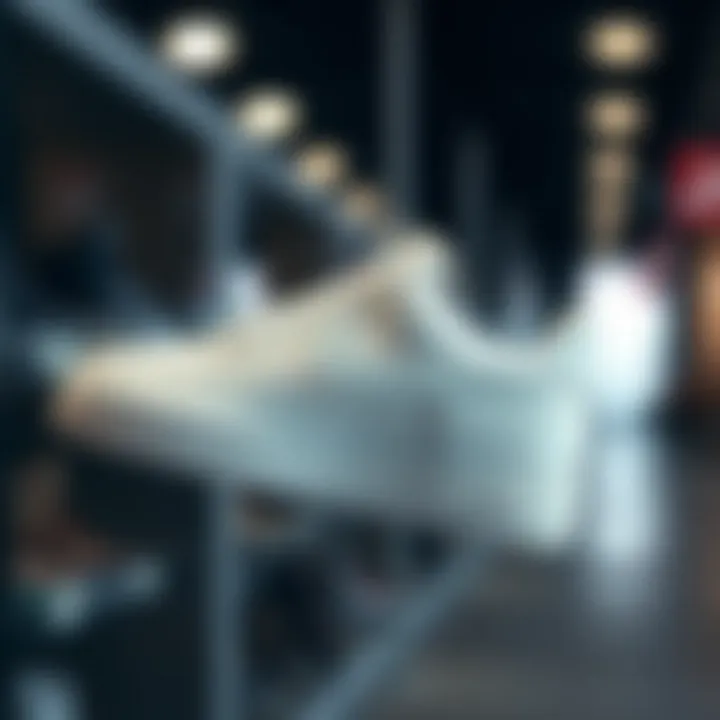 Nike Air Force 1 Canvas Side Profile Side view of Nike Air Force 1 Canvas on display