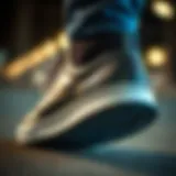 Close-up of a non-slip skate shoe sole showcasing grip technology