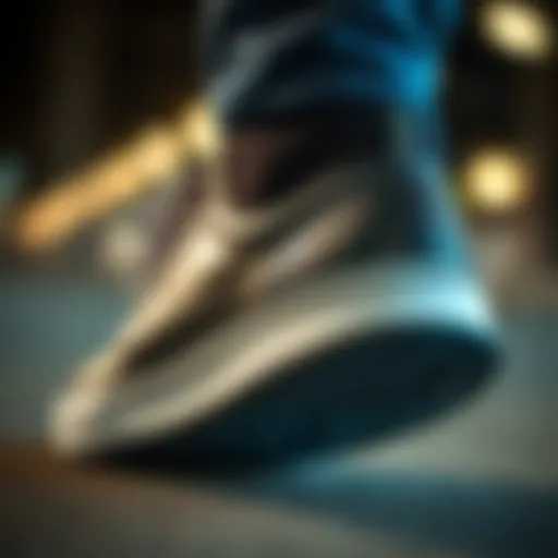 Innovative Grip Technology in Skate Shoes Close-up of a non-slip skate shoe sole showcasing grip technology