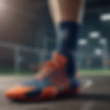 Close-up of non-slip sports socks highlighting grip technology