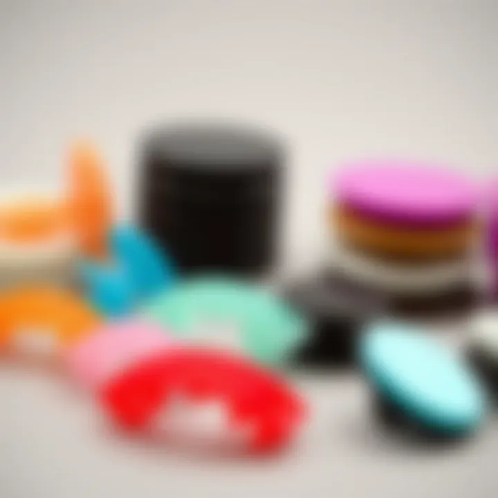 Diverse Non-Slip Wig Grip Styles Elegant display of various non-slip wig grips in different colors and styles