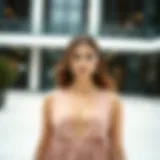 Elegant peekaboo front dress showcasing contemporary design elements