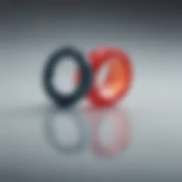 Detailed view of a colorful plastic ring size adjuster showcasing its versatility.