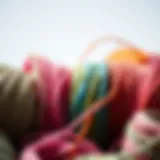 Close-up view of colorful rattail string spools showcasing various textures