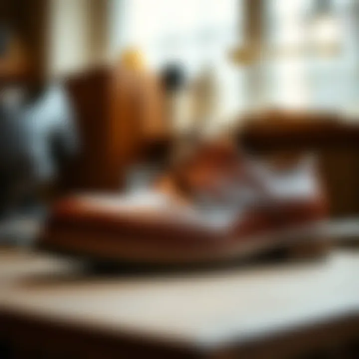 Detail of the premium materials used in Renben shoes construction