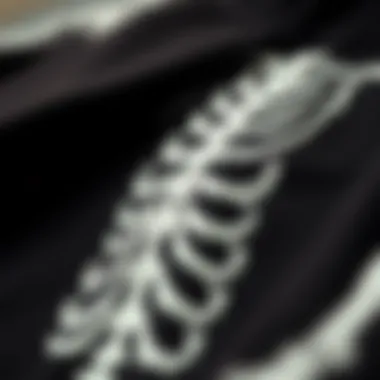 A close-up of the fabric texture of the Romwe Skeleton Sweatshirt highlighting its material composition