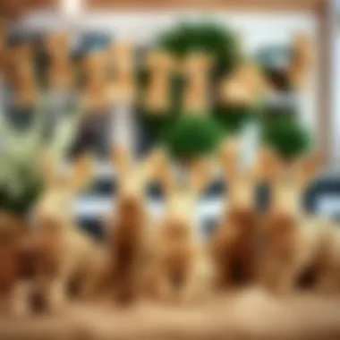 Seasonal display featuring burlap bunny garlands