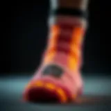 Close-up of a self-heating sock showcasing its innovative technology
