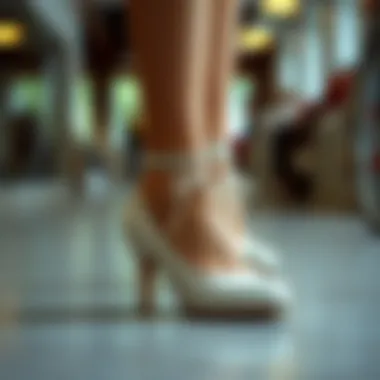 An artistic representation of societal expectations and body image, featuring size 0 shoes.