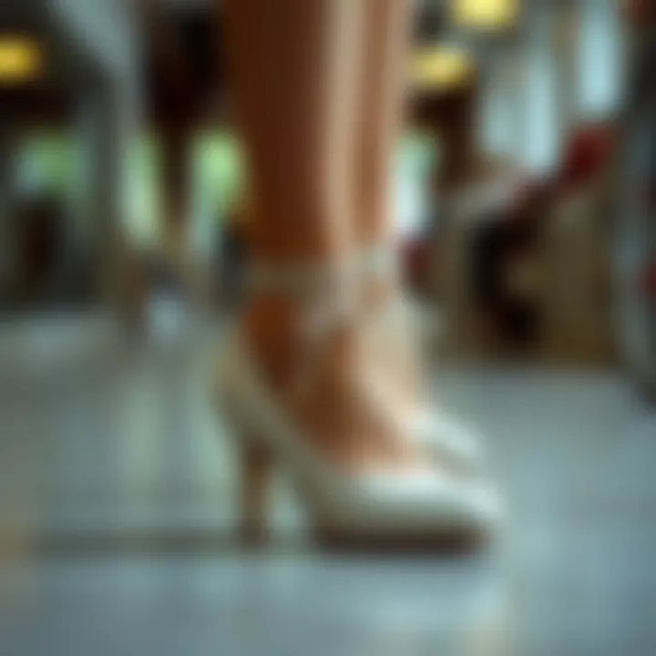 An artistic representation of societal expectations and body image, featuring size 0 shoes.