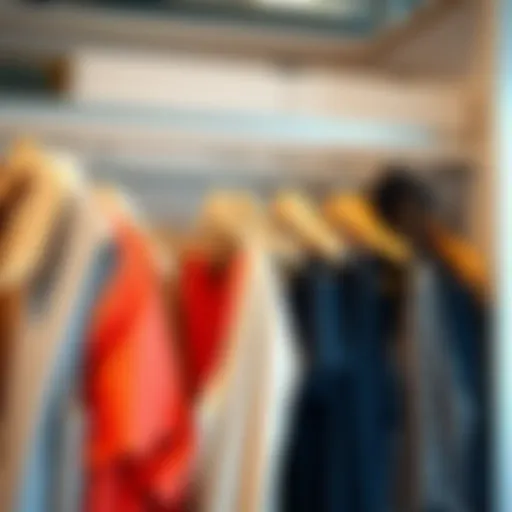 Stylish Garment Organization Elegant stackable hangers displaying a variety of garments