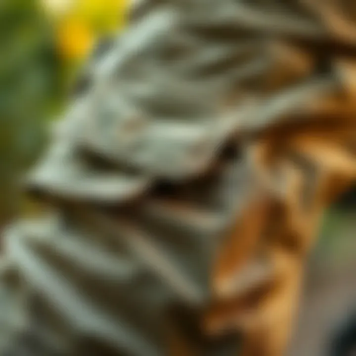 Sustainable Materials in Cargo Pants Close-up of sustainable materials used in double pocket cargo pants