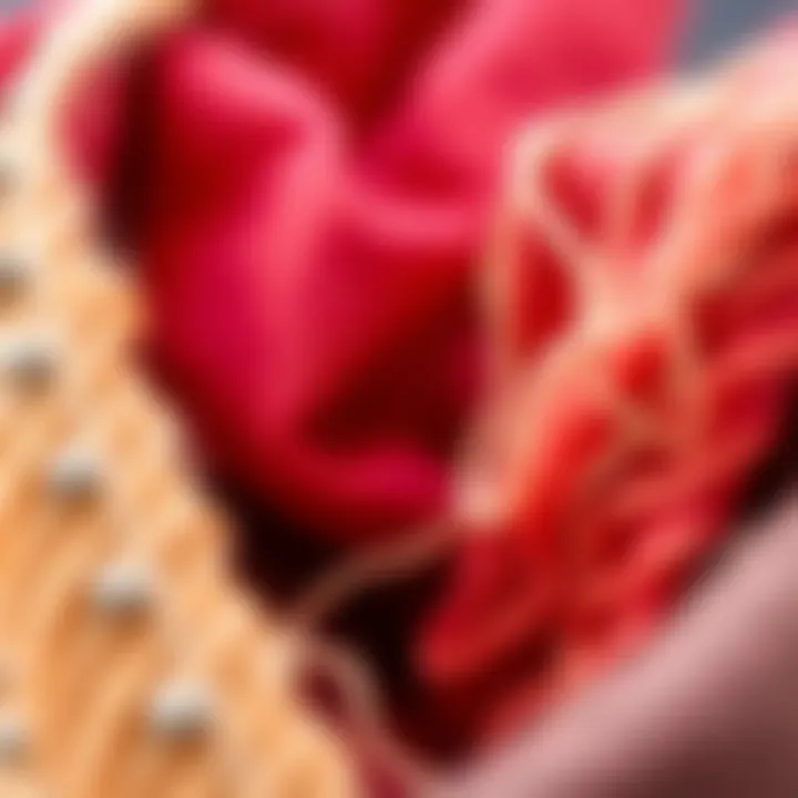 Close-up of textile materials used in photo collage