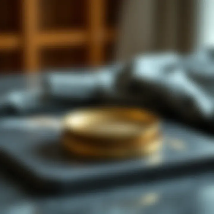 Stylish metal coasters enhancing contemporary decor