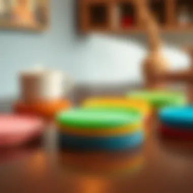 A collection of colorful silicone coasters in a chic setting