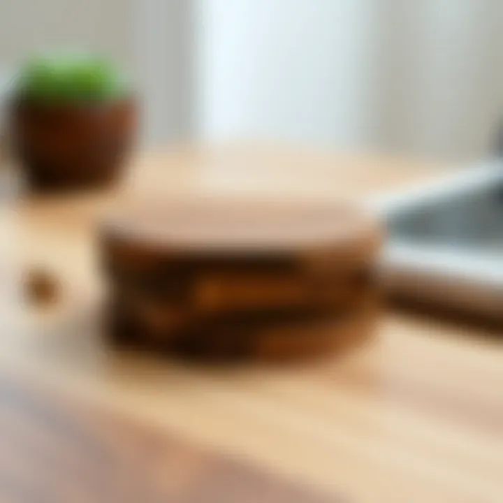 Elegant minimalist coasters made from natural wood