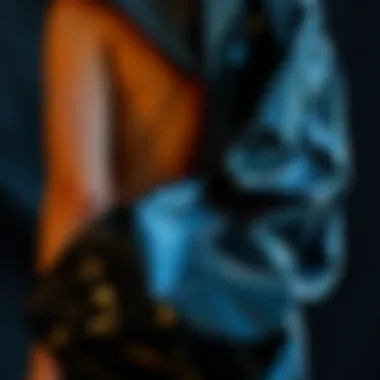 Elegant black cellophane draped around a garment showcasing its lustrous texture.