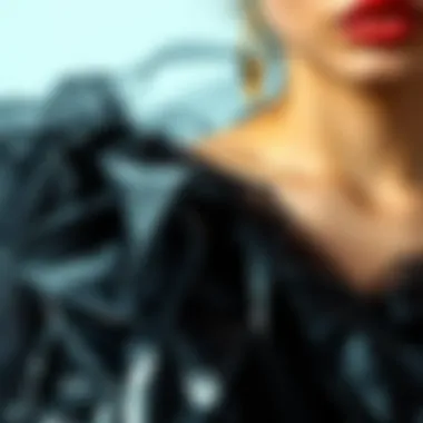 A close-up of black cellophane being used in sustainable fashion practices.