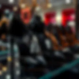 Elegant black high heels on display