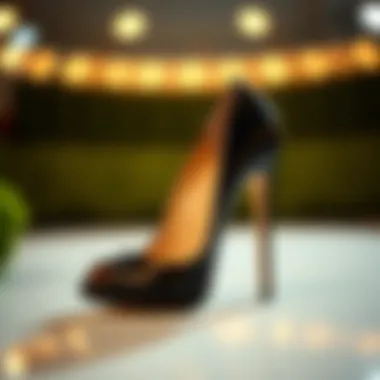 Close-up of a stylish black high heel design