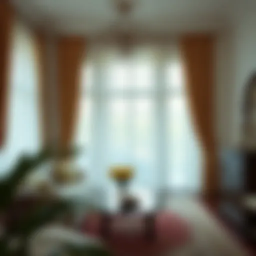 Elegant Room with German Sheer Curtains Elegant room featuring German sheer curtains