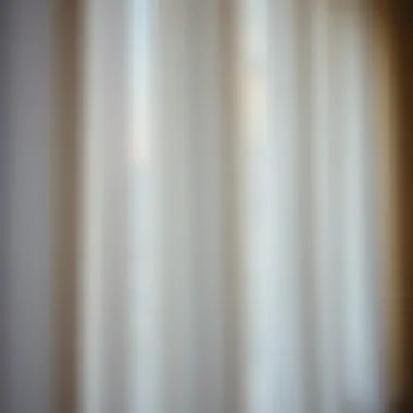 Close-up of luxurious fabric used in sheer curtains