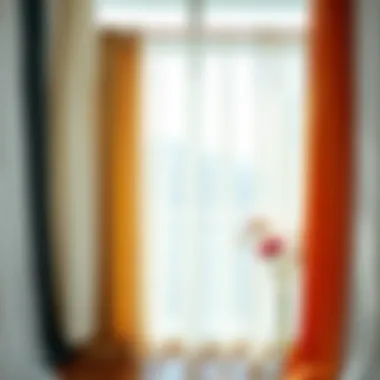 Various styles of German sheer curtains displayed