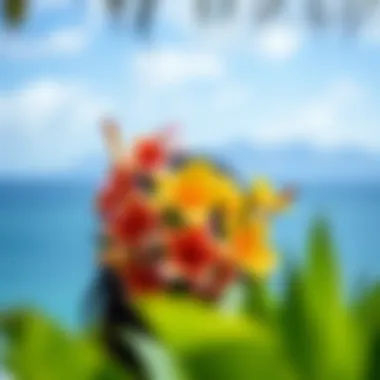 Various Hawaiian flowers symbolizing different meanings