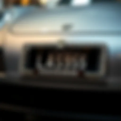 A luxurious jeweled license plate frame highlighting craftsmanship