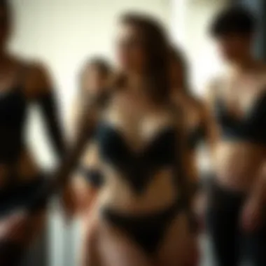 Historical evolution highlighting styles of black lingerie through the decades