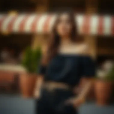 A mood board showcasing seasonal off-shoulder styles