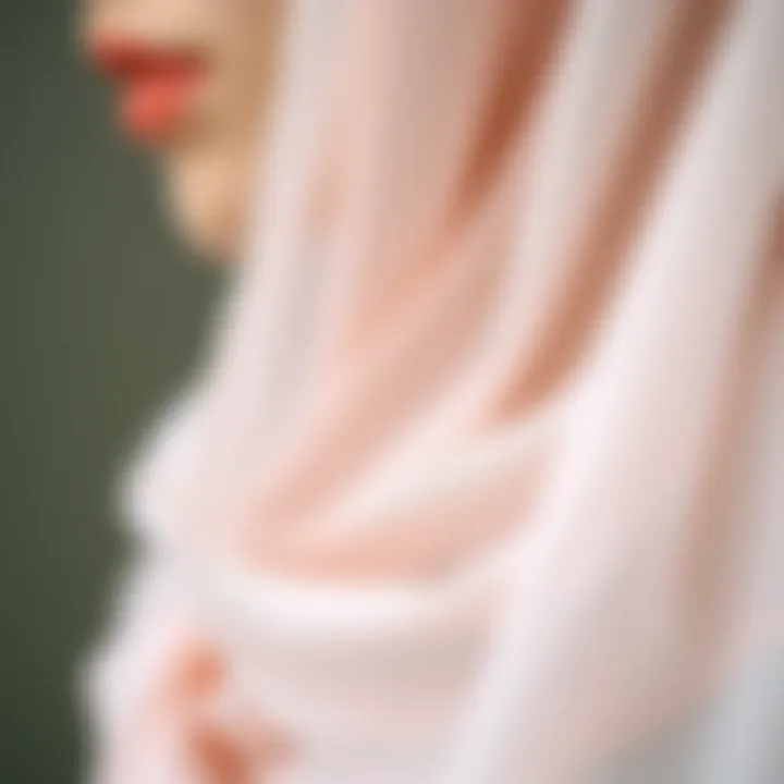 Detailing the Fabric Texture Close-up of the fabric texture of opaque chiffon hijabs