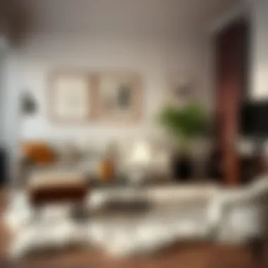 Versatile rabbit fur rug enhancing a modern living space