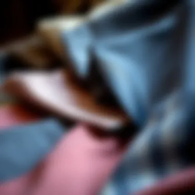 Diverse Fabrics for Distinct Styles An array of fabric swatches in various textures and colors, illustrating the diversity of suit materials.