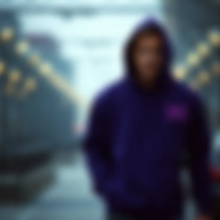 Care instructions for maintaining a purple graphic hoodie