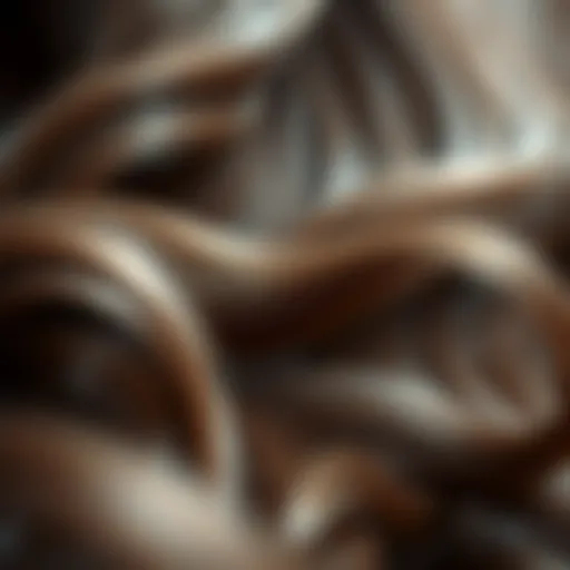 Intricate Textures of Wavy Synthetic Wigs A close-up view of intricate wavy textures in synthetic wig fibers