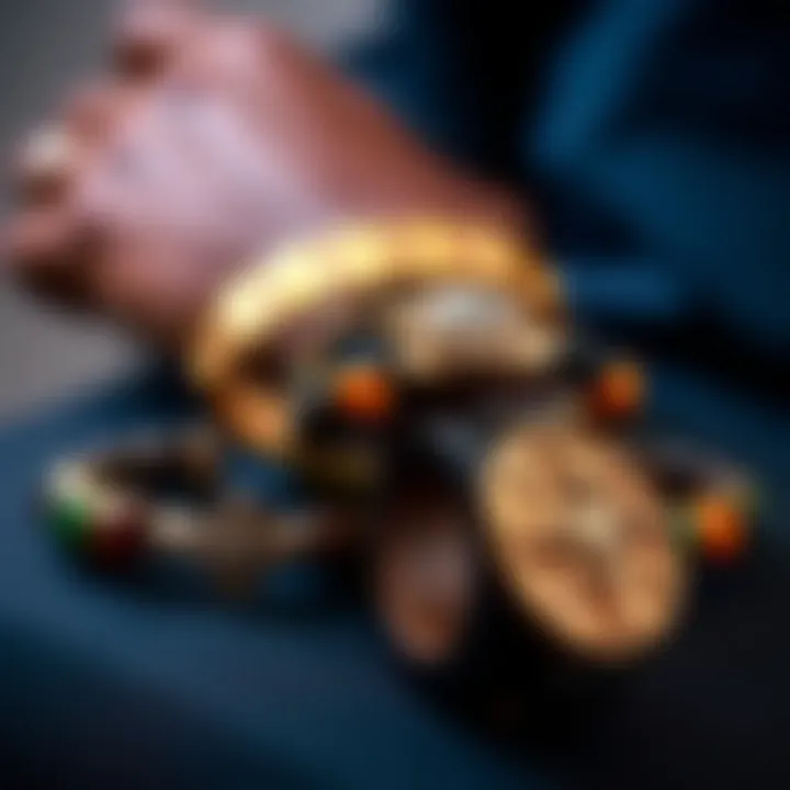 Cultural symbolism represented through various African bracelet designs