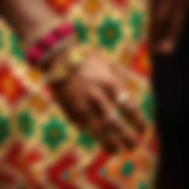 Intricate design of traditional African bracelet showcasing vibrant colors