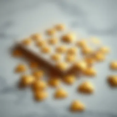 Elegant Gold Heart Nail Stickers Arrangement Elegant display of gold heart nail stickers on a marble surface