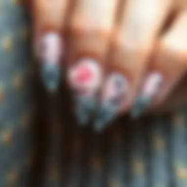 Intricate Kawaii Nail Set Showcase A beautifully crafted kawaii nail set with intricate detailing
