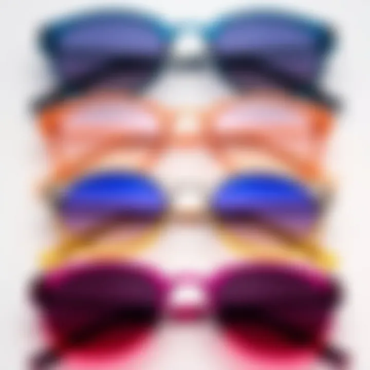 A selection of ombre frame glasses in various colors