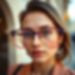 Elegant ombre frame glasses showcasing a gradient of colors