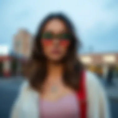 Ombre frame glasses paired with trendy outfits