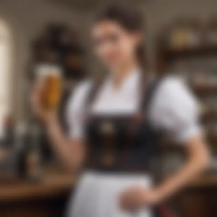 Cultural symbols represented in the beer maid outfit highlighting gender roles