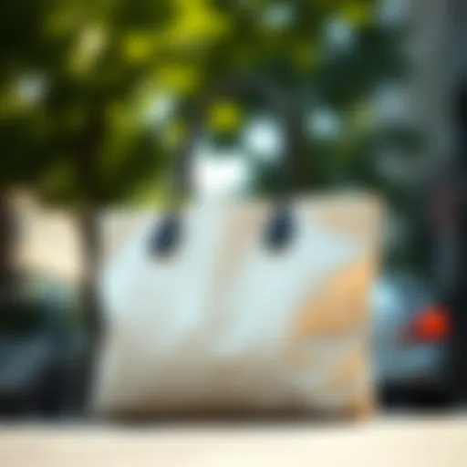 A sophisticated city tote showcasing its signature canvas material.