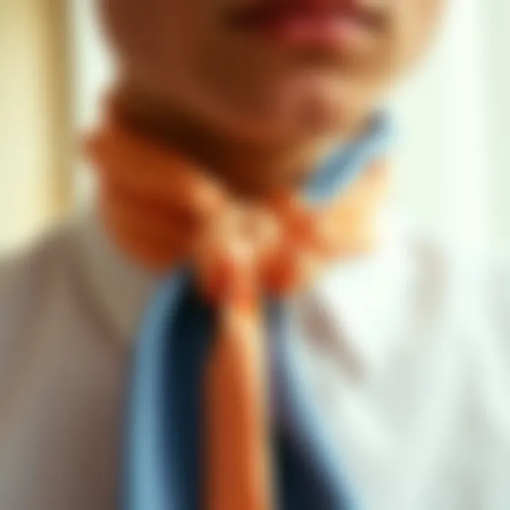 Variations of the rose tie knot displayed in different fabrics