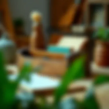 Vintage wooden pad organizer showcasing craftsmanship