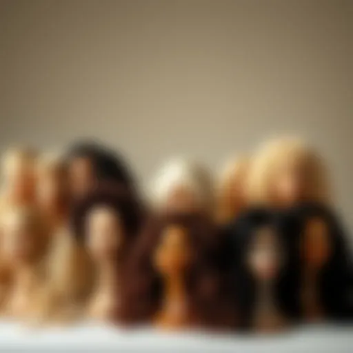 Diverse styles of spring twist wigs showcased in an elegant arrangement